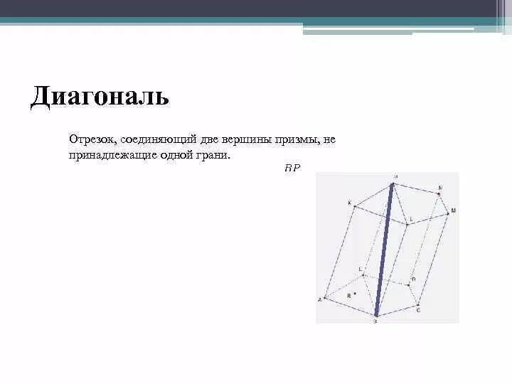 Вершина правильной призмы