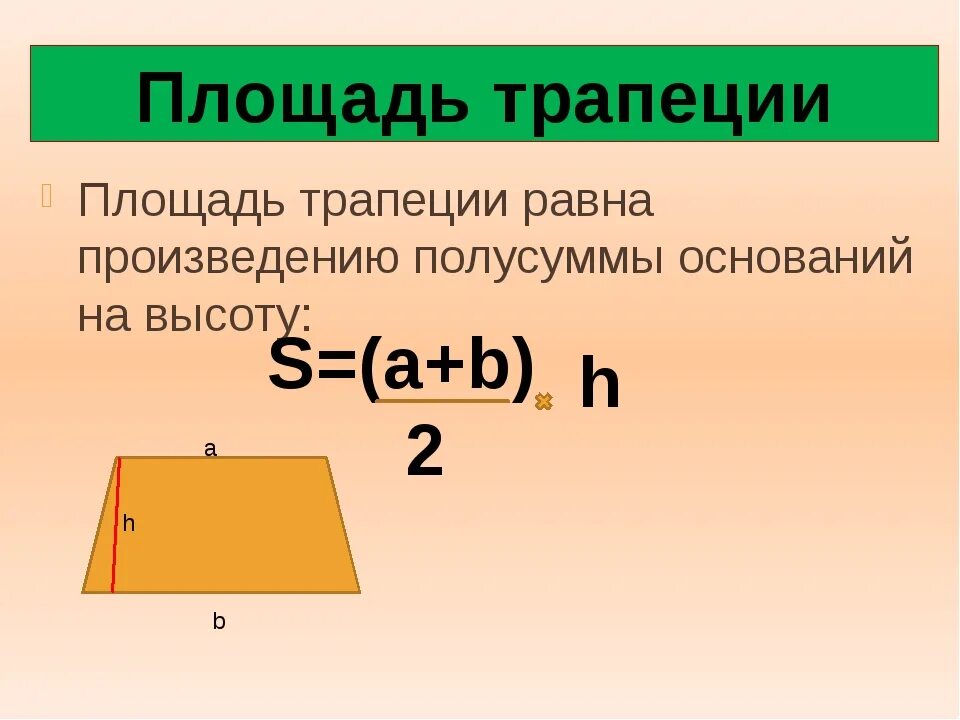 Формула нахождения площади трапеции. Формула нахождения площади трапеции 8 класс геометрия. Площадь трапеции формула. Формула нахождения площади трапеции 9 класс. Произведения полусумма оснований на высоту