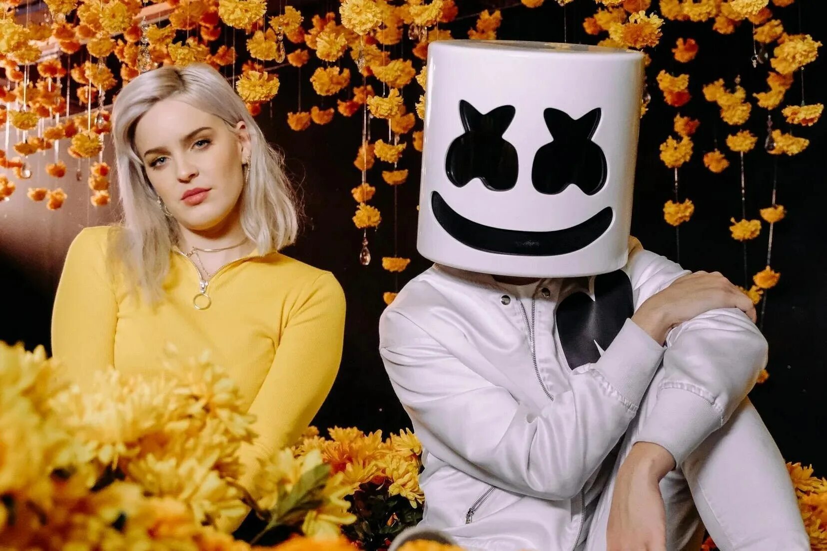 Marshmello marie friends. Энн Мари и маршмеллоу. Маршмеллоу диджей Anne Marie.