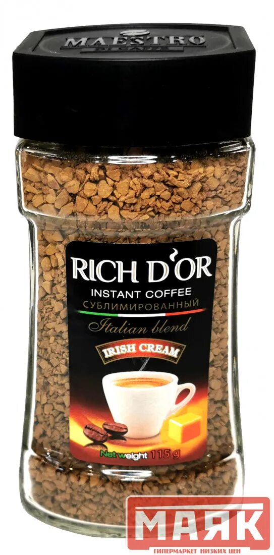 Кофе "Rich d'or" с ароматом Irish Cream 115гр ООО ПК "Фаворит". Rich dor Irish Cream instant Coffee 220г. Rich d'or" с ароматом Irish Cream 115 гр. Кофе Rich d'or с ароматом Irish Cream 115г. Сливки растворимым кофе