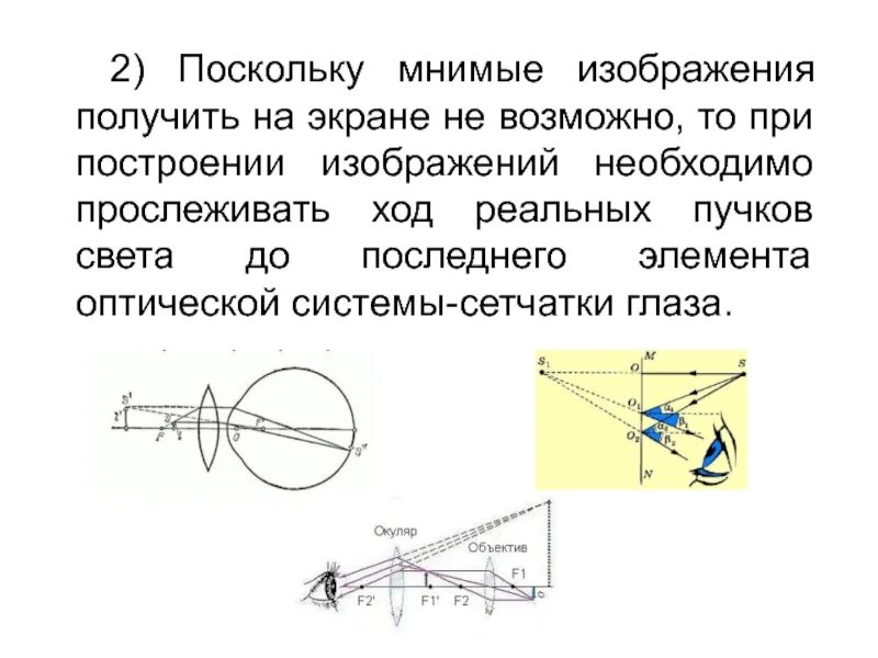 Получение изображения на экране. Мнимое изображение на экране. Мнимое изображение и глаз. Можно ли получить мнимое изображение на экране?. Построение изображения на мониторе.