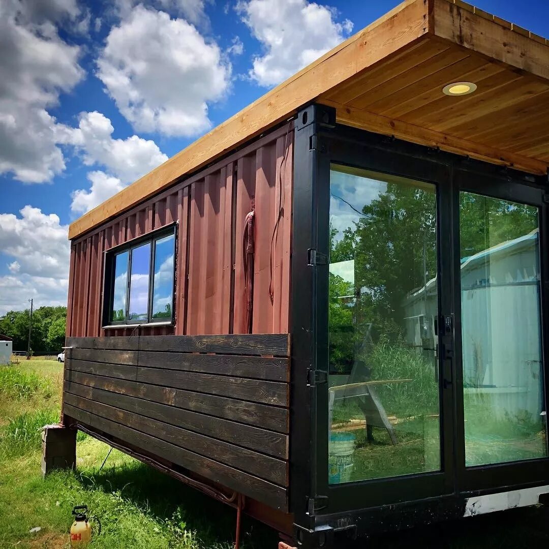 Минидом "Бригитта". Минидом ДОМИЛЬОН проект. ЭКОДОМ контейнер. Tiny House с односкатной крышей.