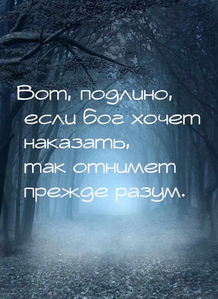 Бог наказывает отнимает разум. Если бог хочет наказать. если бог хочет наказать человека то он лишает его разума. вот подлинно если бог хочет наказать так отнимет прежде разум. бог захочет наказать отнимет разум.