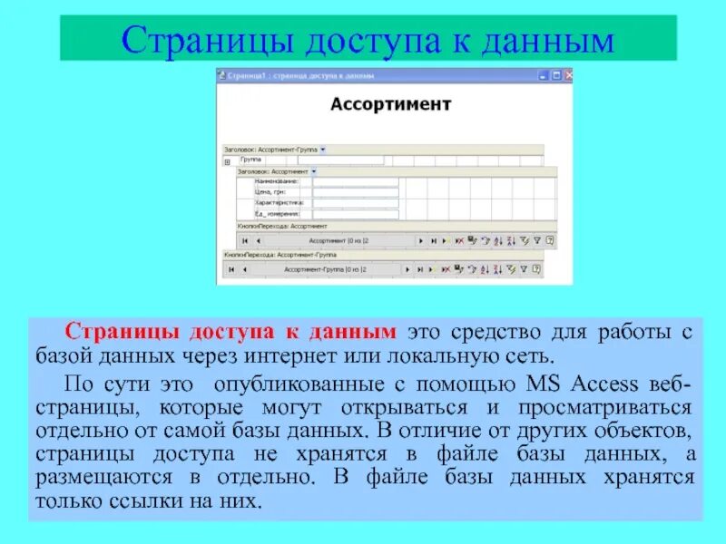 Страница данных организации. Страницы доступа к данным - это.... Страницы данных в базе данных. Каково Назначение страниц доступа к данным. Страницы базы данных access.