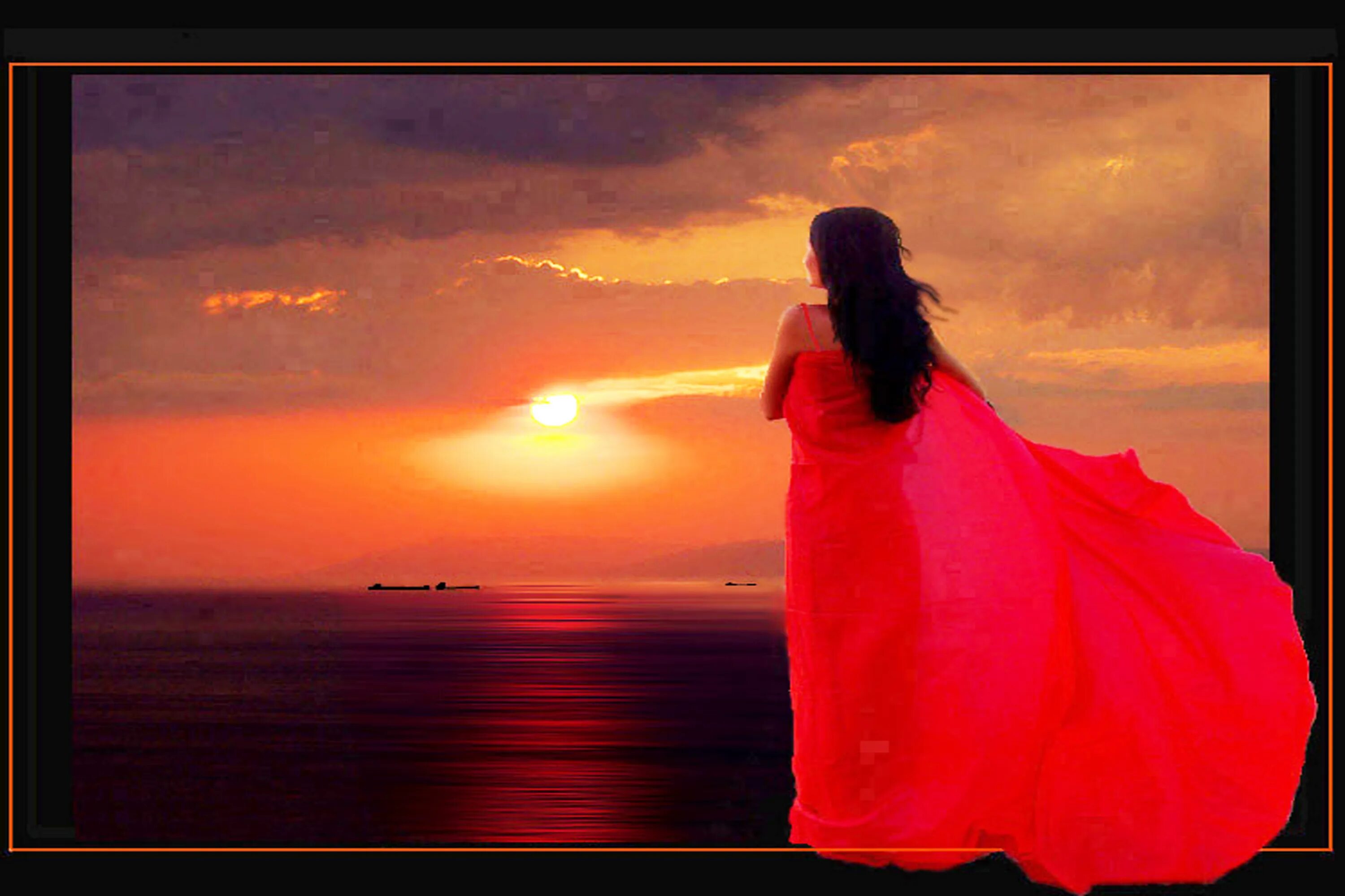 Песня ждет меня на берегу самая красивая. Женщина в море на закате красный. Фотосессия на закате в Красном платье. Девушка в Красном на закате. Женщина в Красном платье на заката.