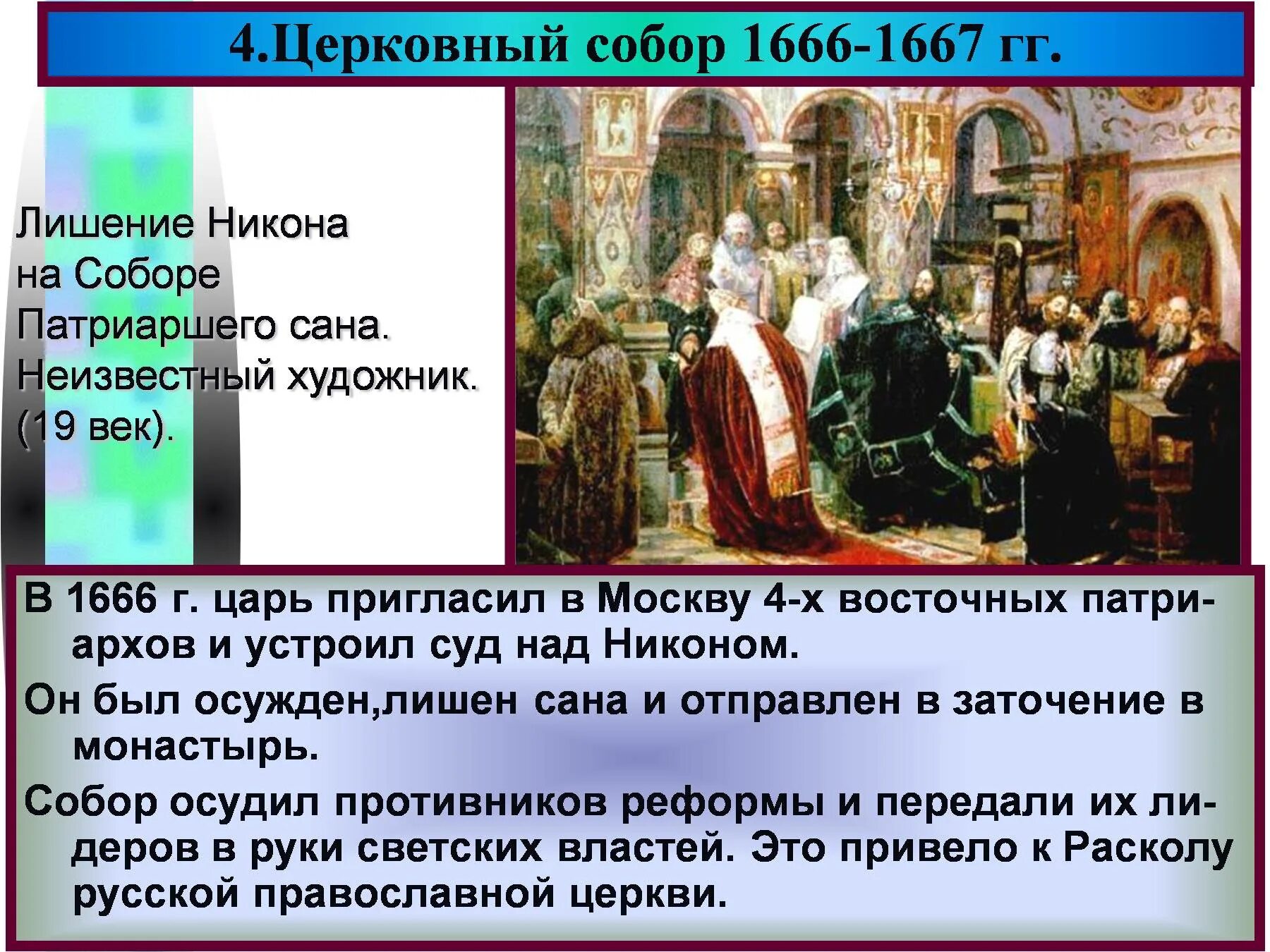 Реформы Никона и церковный раскол. Реформа патриарха никона презентация 7 класс