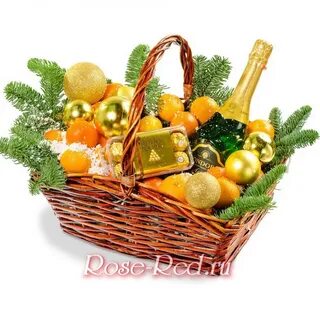 Новогодняя корзина с шампанским