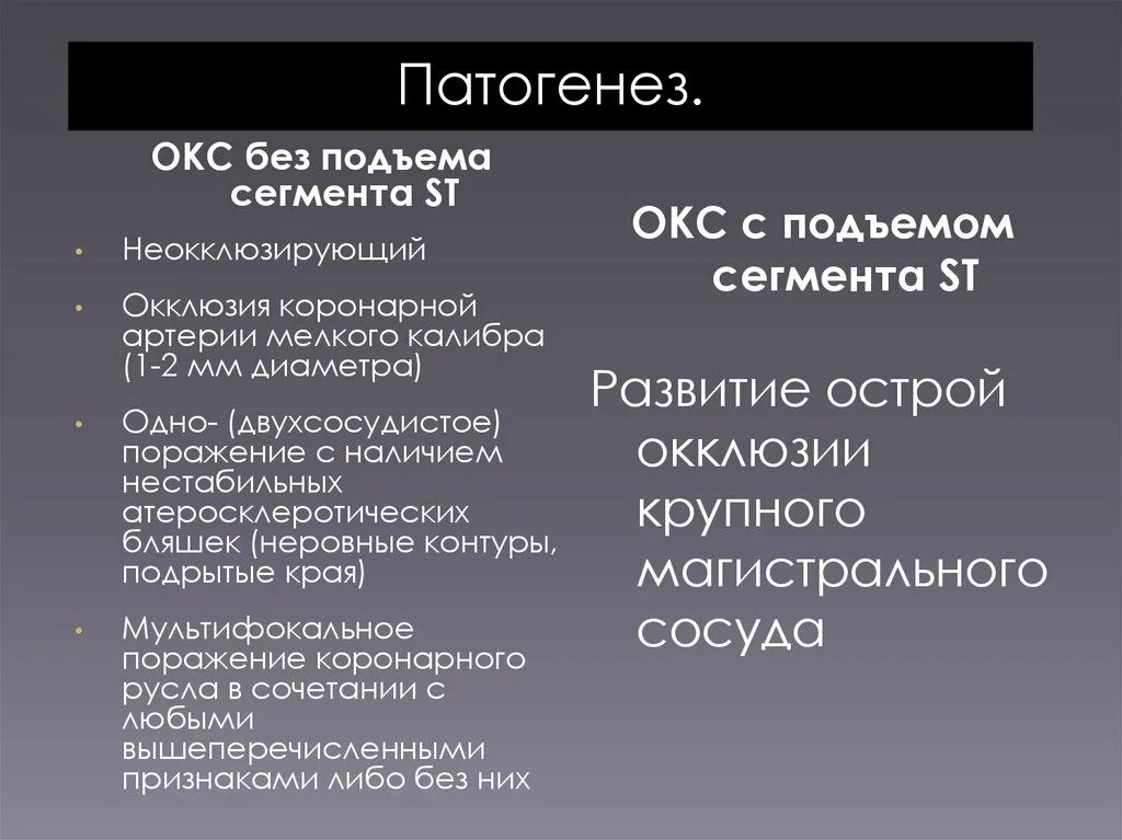 Острым коронарным синдромом без. Окс без подъема сигмент. Острый коронарный синдром этиология. Окс с подъёмом St и без подъема сегмента St отличия. Окс без подъема сегмента St.