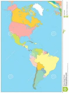 Север и карта Южной Америки политическая отсутствие текста Иллюстрация вектора -