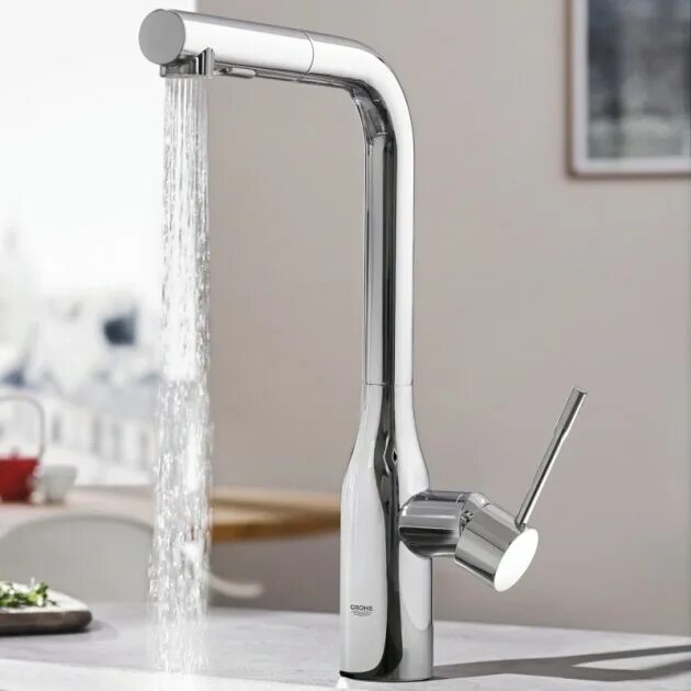 Смеситель для кухонной раковины. Смеситель для кухни Grohe Essence New. Смеситель для кухни (мойки) Grohe Essence 30270gl0. 30270000 Grohe. Смеситель Essence New 30269da0 для кухонной мойки, Grohe 30269da0.