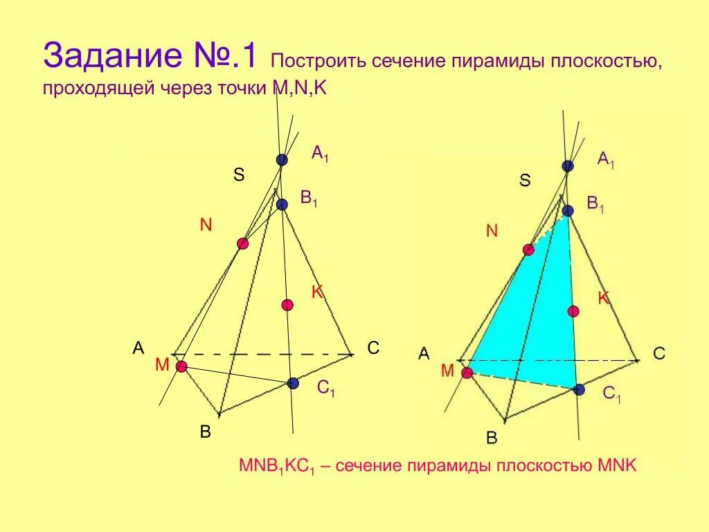 Сечение пирамиды.построение сечений пирамиды. Постройте сечение многогранника плоскостью проходящей через 3 точки. Построение сечений треугольной пирамиды. Построить сечение пирамиды SABCD плоскостью проходящей через точки MNP.