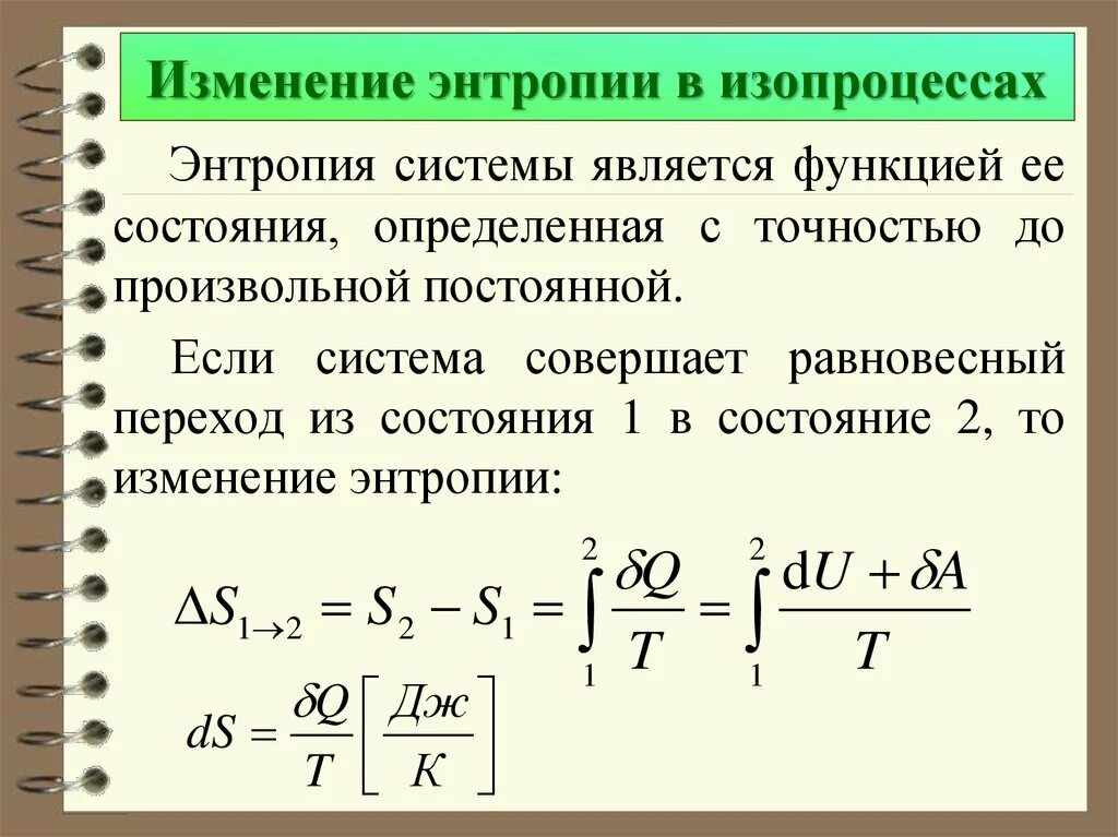 Изменение энтропии
