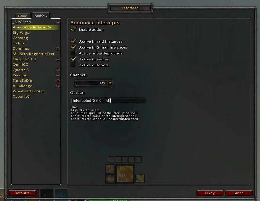 Addon name