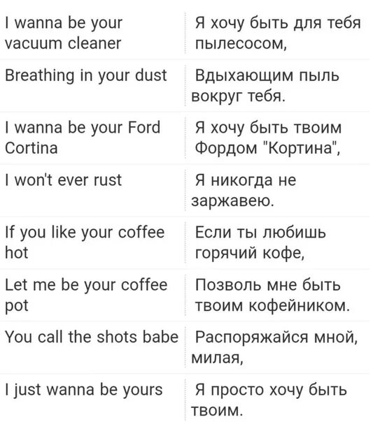 I wanna be yours перевод