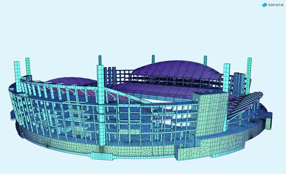 Конечно элементные программные комплексы. Sofistik 2025. конечно элементная модель здания. sofistik монолитный каркас. софистик проектирование.