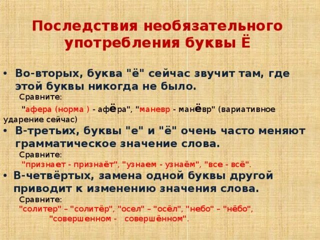 Фразы с буквой е. Значимость буквы ё. Последствия необязательного употребления буквы ё. Употребление о е. Интересные факты о букве ё.