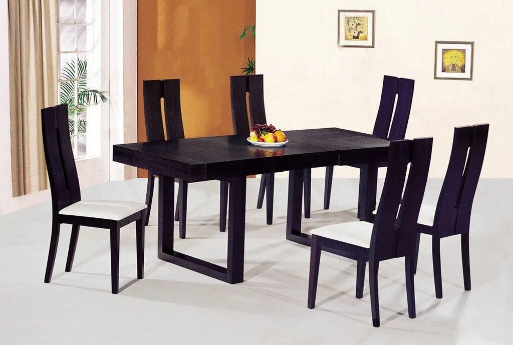 Стулья в столовую 2023. Black Wood Dining Chairs Set of 6. Фото обеденных столов китайского производителя. Изготовление обеденных столов на заказ. Производитель обеденных столов