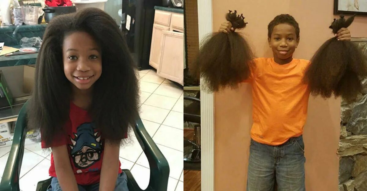 В последствии сделали. Девочка и мальчик волосы. Мальчик отрастил длинные волосы. Длинные волосы у детей. Детский волос срезанный.