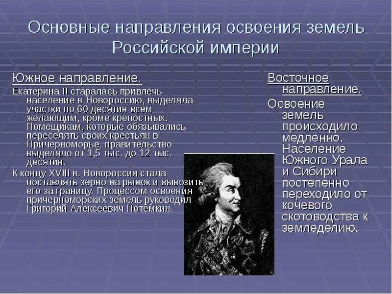 Южное направление екатерины 2. Внутренняя политика Екатерины 2. Внутренняя политика Екатерины II.