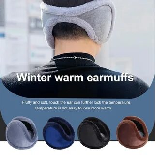 Winter Warm Earmuffs Plush Thicken Cold Proof Unisex Ear Muffs Behind Head Winter...