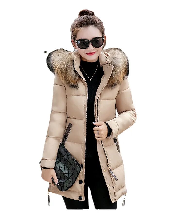 Winter slim short female wadded jacket cotton padded Hooded jacket parka women o