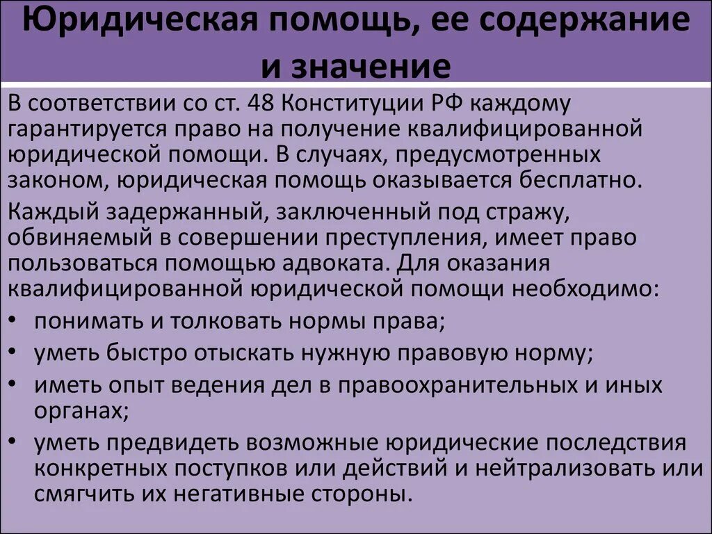 Что значит помощь. Значение юридической помощи. Право на получение квалифицированной юридической помощи. Оказание адвокатами юридической помощи бесплатно. Виды оказания юридической помощи.