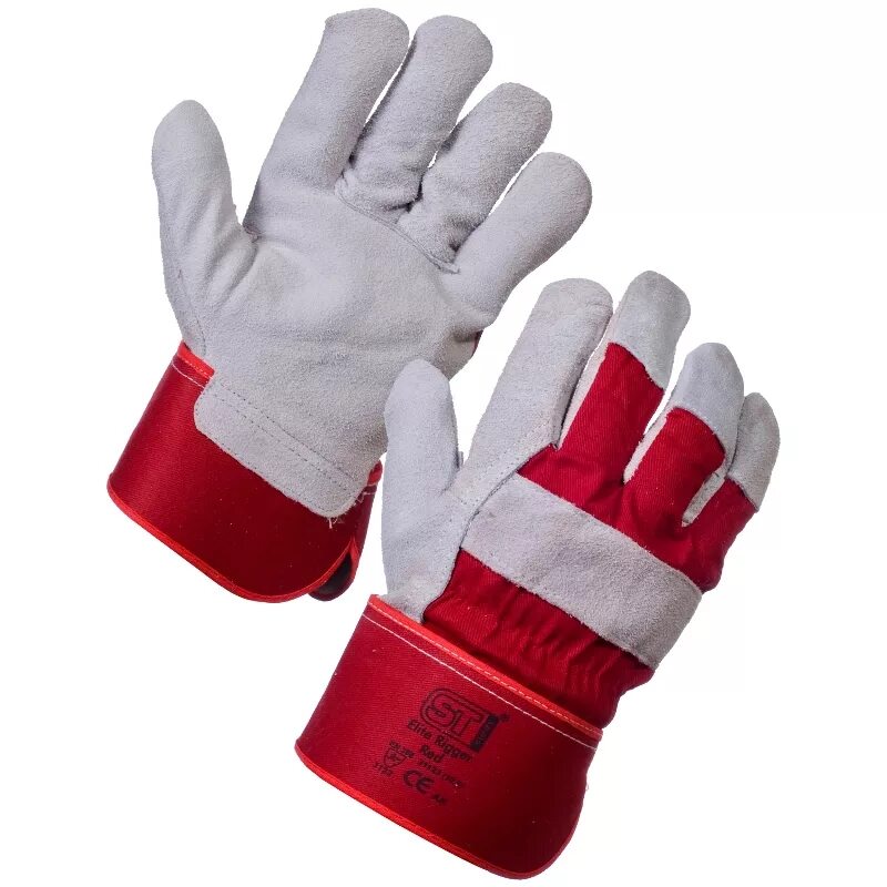 Rigger. Safety rigger gloves - red. double palm rigger gloves. перчатки 0120. перчатки кожаные элита.