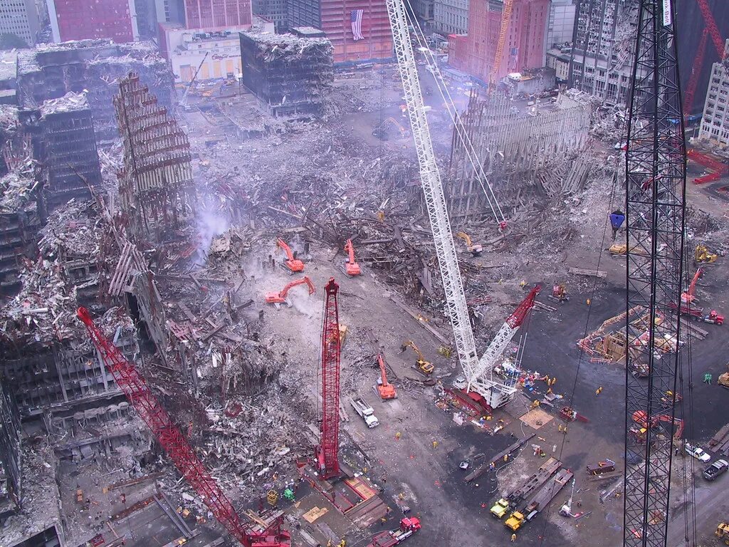 ВТЦ Нью-Йорк 2001. Башни ВТЦ 11 сентября 2001. Разрушающий момент