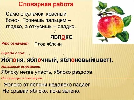 Яблоко проверочное слово
