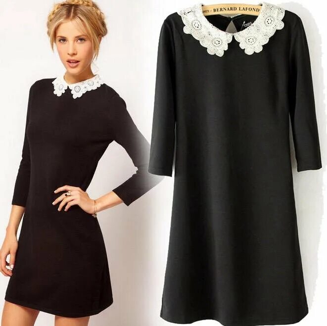 Mesh Peak Collar Skater Dress in White Mode, Fashion mode, Mode femme