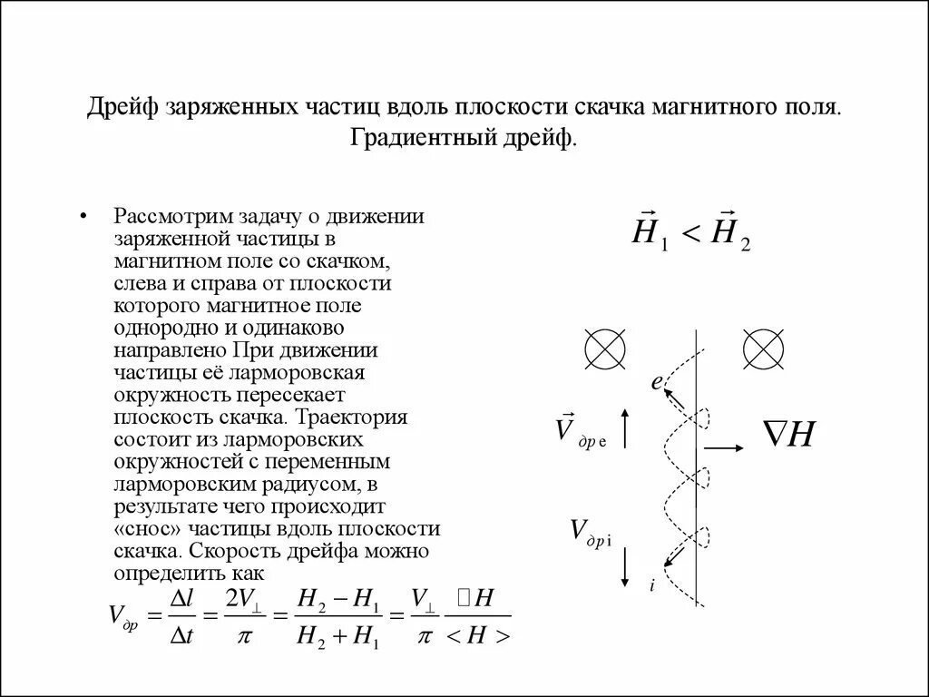 Дрейфовое движение заряженных частиц. (Лекция 3) - презентация онлайн