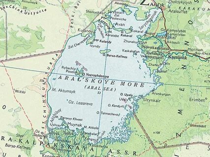 Показать на карте аральское море