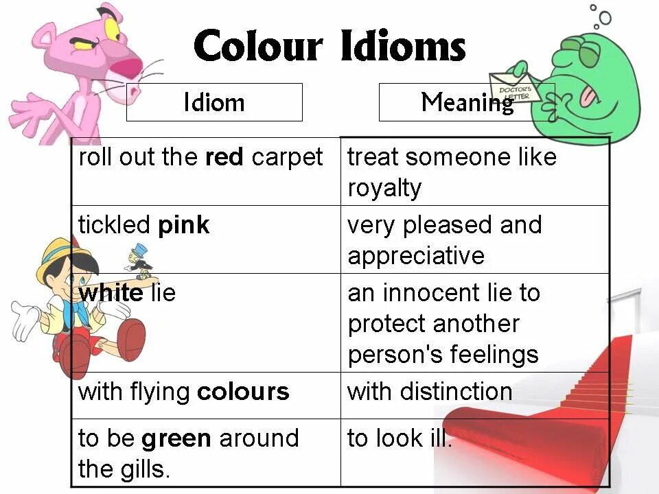 Idioms with roof. Цветные идиомы в английском языке. Идиомы с цветами на английском. Цветовые идиомы. Цветовые идиомы в английском.