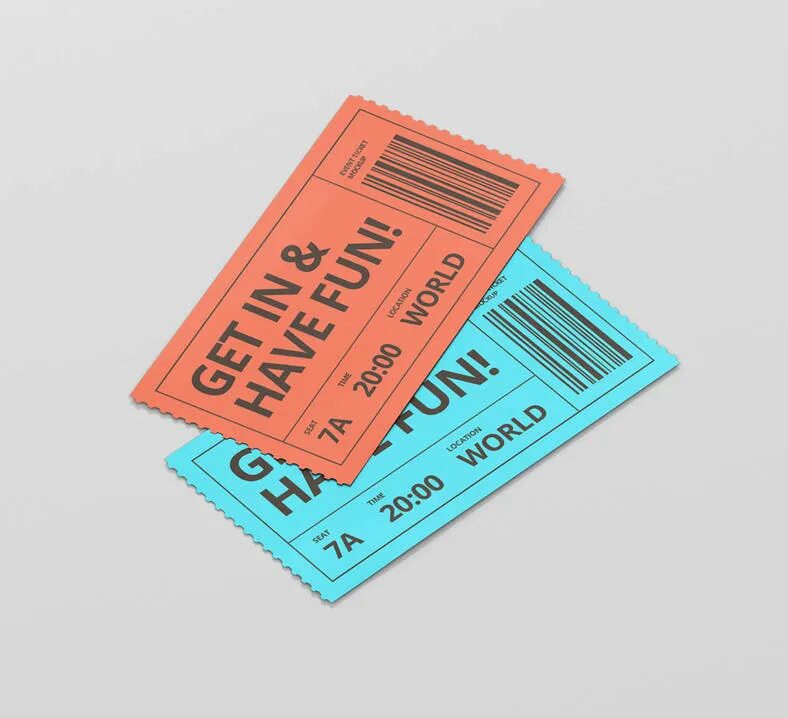 Ticket design. Sub ticket. Cinema ticket. Non-refundable tickets. Admission ticket.