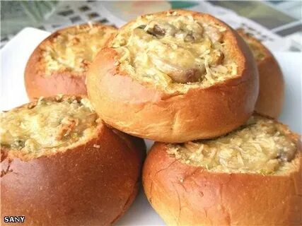 Булочки курицей и грибами рецепт