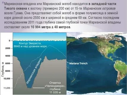 Чему равна наибольшая глубина мирового океана