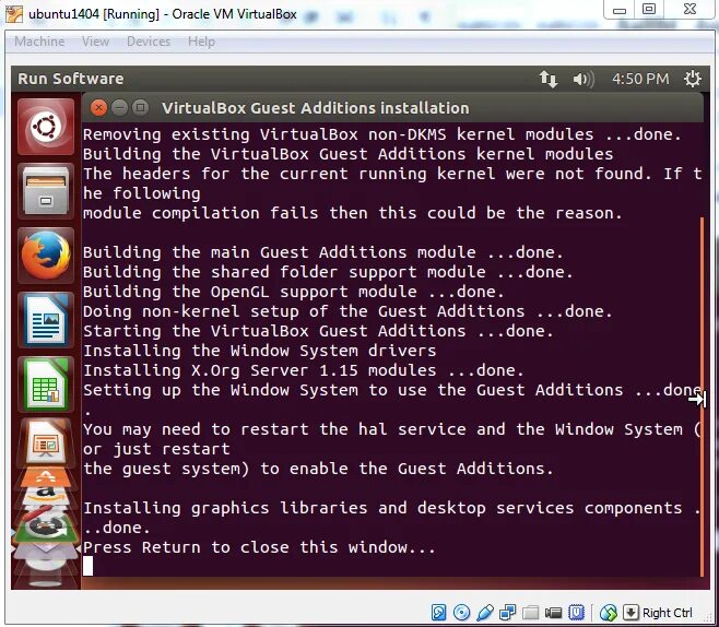 Return closer. VIRTUALBOX Guest additions download. Press to Return. Additional Modules. Additions.