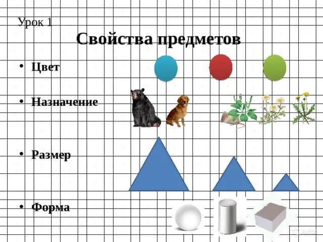 Свойства предметов. Свойства предметов цвет. Свойства предметов форма. Свойства предметов задания.