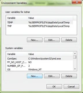 Process environment variables