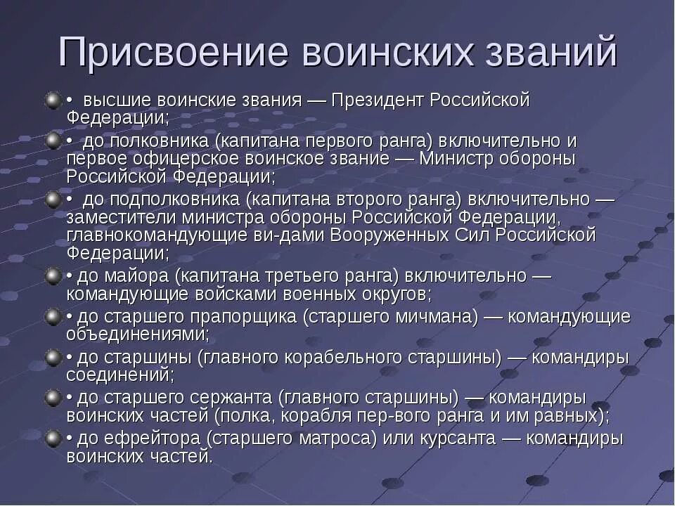 Порядок присвоения воинских званий офицерам мо рф. Срок присвоения званий в армии рф. Назовите высшее воинское звание присваивается. Период присвоения воинских званий военнослужащим. Высшее воинское звание присваивается.