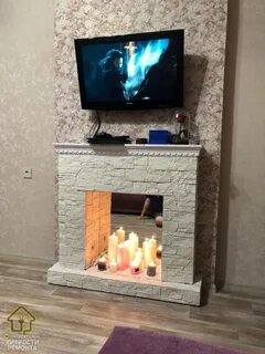 Как сделать камин на телевизоре