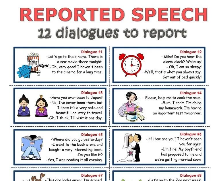 Reported Speech в английском языке Worksheets. Reported Speech карточка. Reported Speech speaking activities. Reported Speech диалог. Reported speech tasks