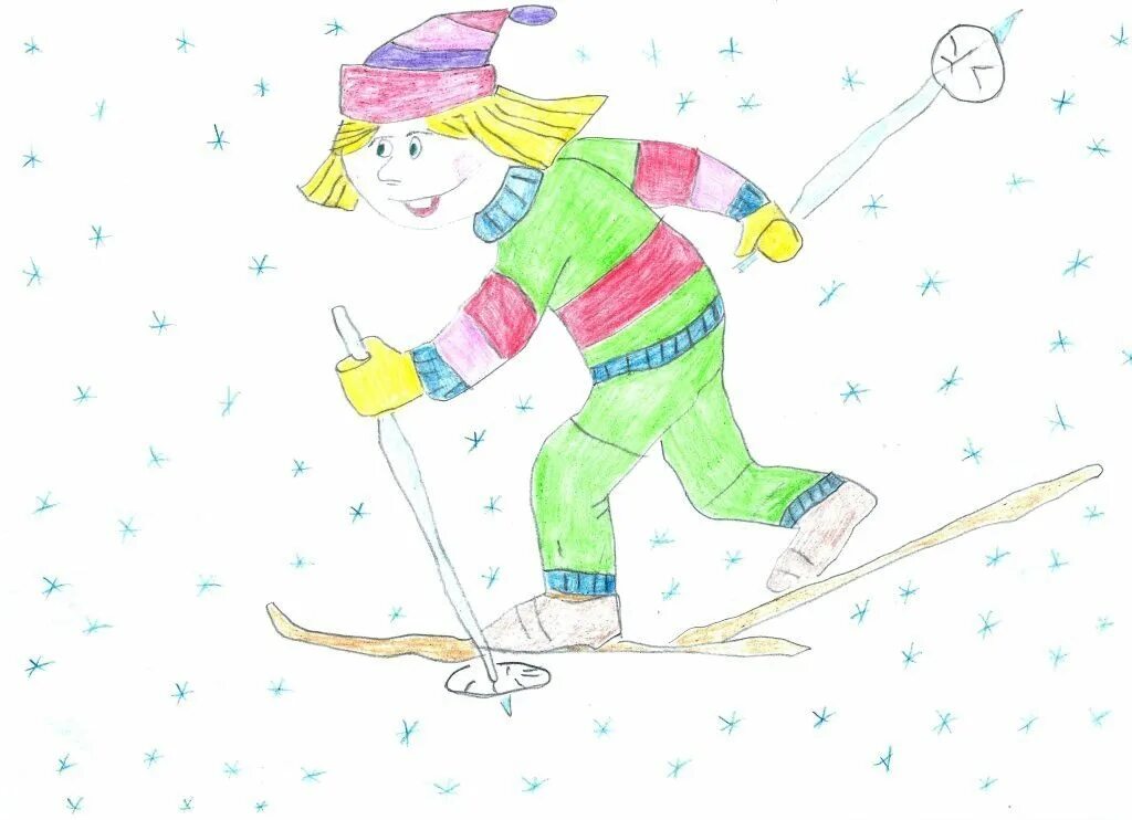 Рисование лыжник. Рисование с детьми лыжник. Рисование лыжи. Детские рисунки лыжников. Лыжник 3 класс