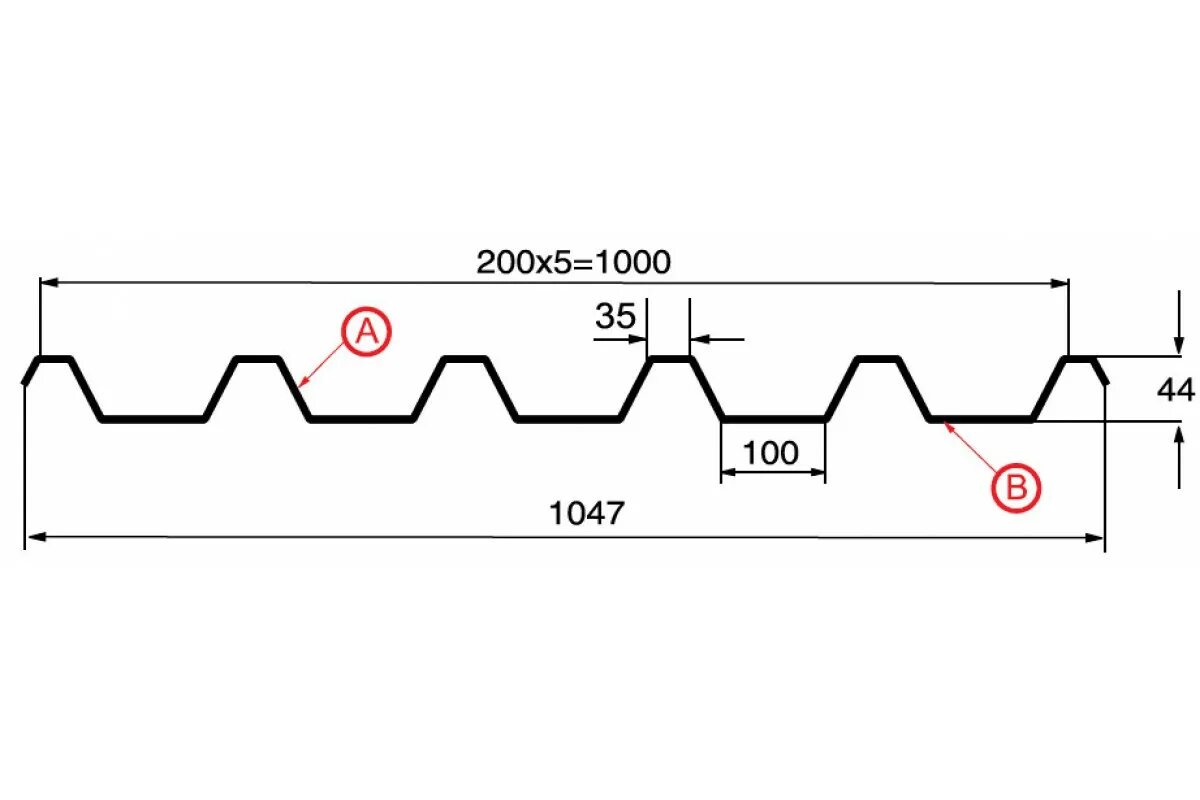 M 1000 0 0. Профлист с44 профиль. Профлист кровельный н44. Профилированный настил оцинкованный: с44-1000-0,5. Профлист с44 Размеры листа.