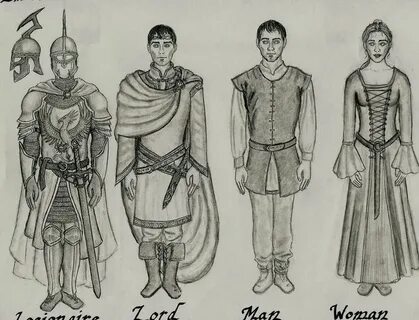 Средневековый костюм рисунок