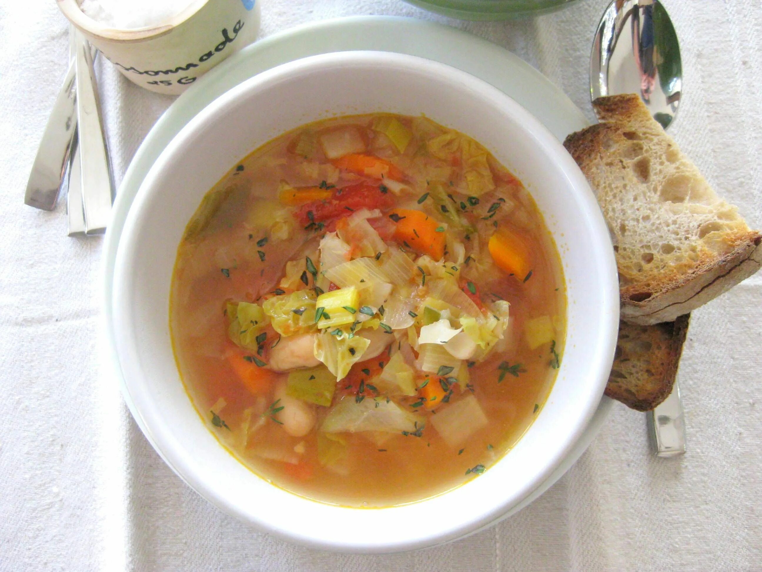 Щи с капустой и фасолью консервированной. Щи с капустой и фасолью консервированной
