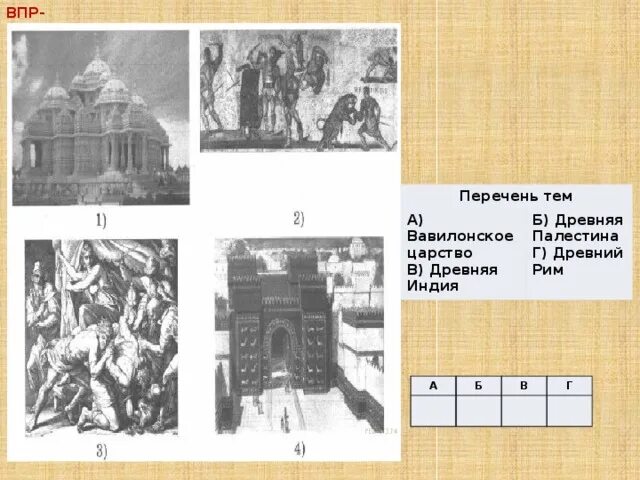 Древний рим 5 класс впр ответы. ВПР по истории 5 класс древний Рим,вавилонское царство. Древняя Индия вавилонское царство ВПР. Древняя Индия вавилонское царство древняя Палестина древняя Индия. А) вавилонское царство в) древняя Индия б) древняя Палестина г).