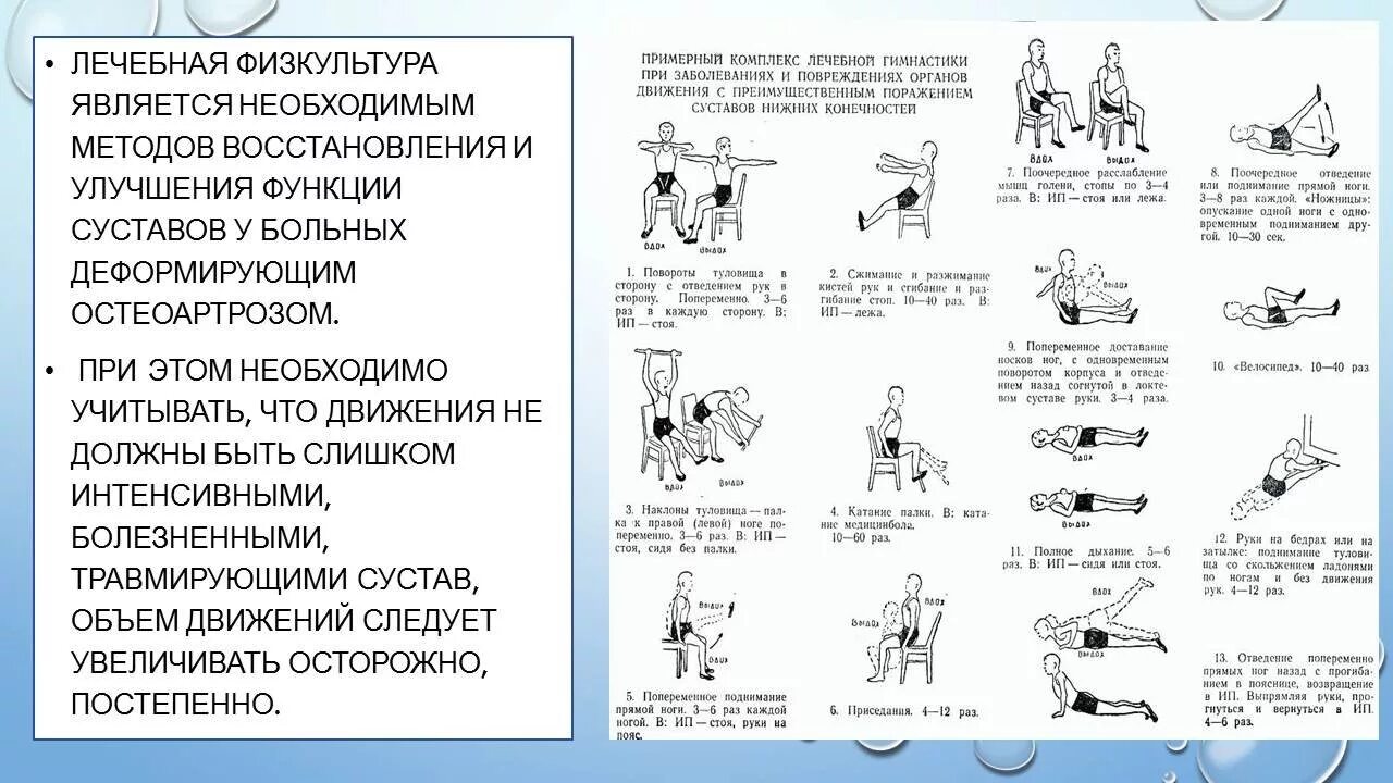 Зарядка после замены сустава