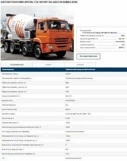 Сколько кубов бетона в миксере камаза