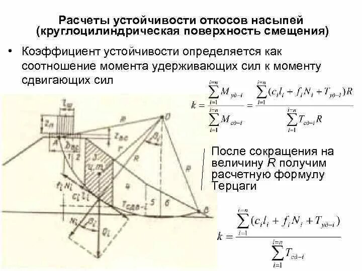 Коэффициент устойчивости земляного полотна. Коэффициент устойчивости земляного полотна